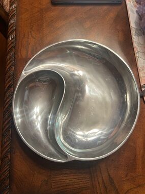 Two-Section Pewter Serving Bowl